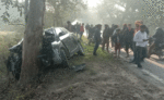 सड़क किनारे पेड़ से टकराई अनियंत्रित कार, तीन की मौत, शादी समारोह से लौटते समय हुआ हादसा