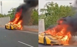 वित्तीय विवाद को लेकर1 करोड़ की लेम्बोर्गिनी कार को बीच सड़क पर पेट्रोल छिड़कर लगा दी आग