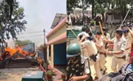 पुलिस कस्टडी में जीजा-साली की मौत पर बवाल, ग्रामीणों ने थाने में लगाई आग