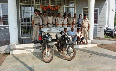 गाड़ासरई में तेंदुआ की खाल की तस्करी करते 3 गिरफ्तार